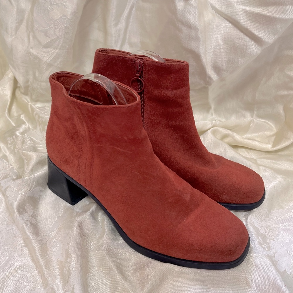 Camper Karolina red and blue colorblock suede ankle boots size 41